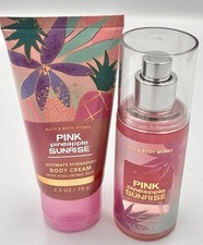 Bath  Body Works Pink Pineapple Sunrise Travel Fragrance Mist  Cream Set 2.5oz