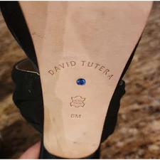 David Tutera Black Chiffon Embellished Jeweled Formal Heels Size 8