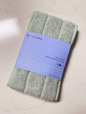 NEW NORWEX Microfiber Back & Body Scrubber Exfoliating Backlock  -sage New Color