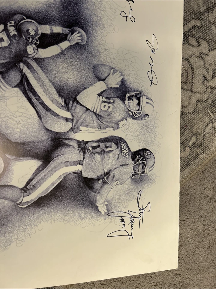 Autographed Joe Montana, Jerry Rice, Steve Young, Dwight Clark SF 49ers Dynasty  - Image 4 of 4