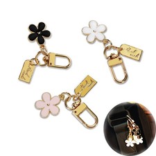 3 Pack Handbag Charms Flower Keychains for Women Enameled Keychain, Cute Acce...