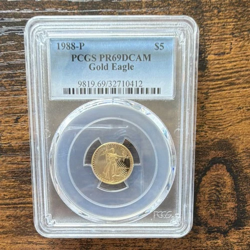U.S. Mint 1988 $5 Gold Eagle Proof PCGS PR69 1/10 oz Gold Coin