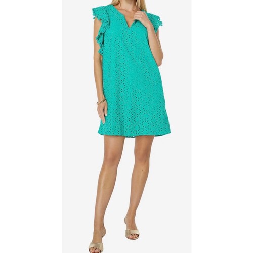 Lilly Pulitzer Water Lilly Green Astara Eyelet Flutter Sleeve Dress size S New - Picture 1 of 7