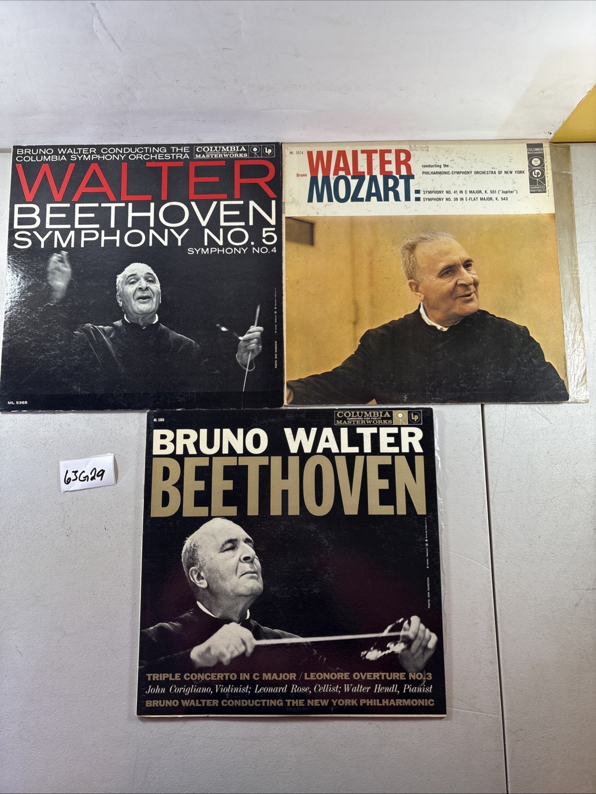 NICE 3 LP LOT Walter Mozart Beethoven 63G29