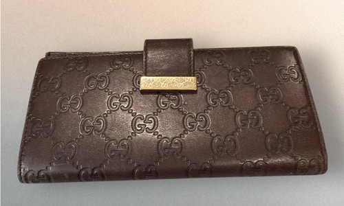 GUCCI Authentic Leather Long Wallet Guccissima Dark Brown- Double Sided - Picture 18 of 22