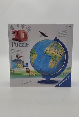 Ravensburger Educational 3D Globe 180 Piece Puzzle with Stand Rotates NEW Sealed