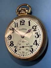EXCELLENT ILLINOIS 21j 16s 60 HOUR BUNN SPECIAL POCKET WATCH! A+ BUNN SP 10K GF