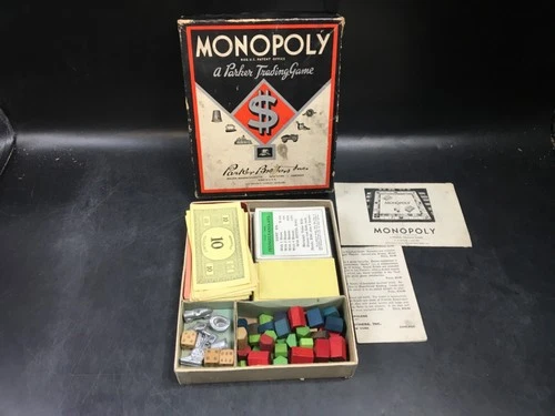 VINTAGE Monopoly Parker Bro's Inc Board Game Pieces [Parker Bros 1936]