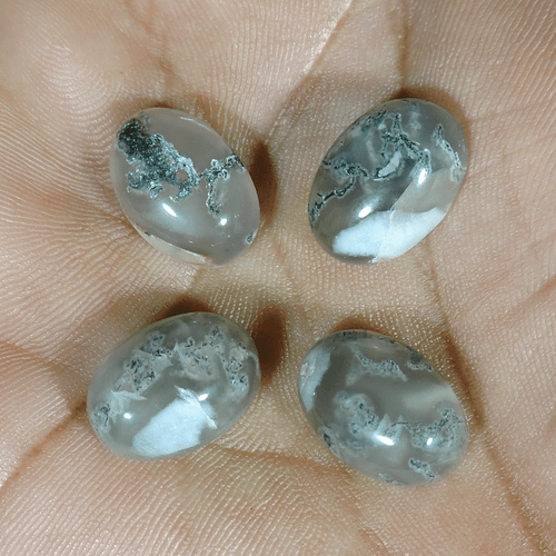 4 pcs Lot 31.50Cts Natural Green Garden Quartz Oval Cabochon Loose Gemstone - Picture 4 of 4
