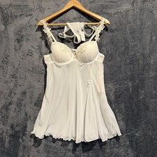 Linea Donatella Large 2 Piece Babydoll Chemise Cream with Embroidery Bridal