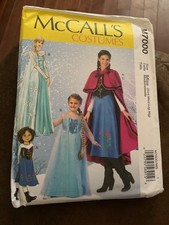 McCall's M7000 Frozen Princess Costume Cape Dress Sewing Pattern Miss S-XL New