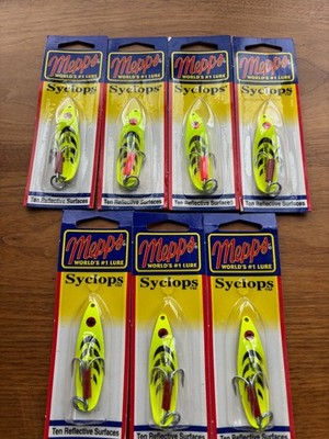7 HOT NEW Mepps Syclops Spoons 1/2 oz  SY1 Hot Chartreuse  HC USA Trout Salmon