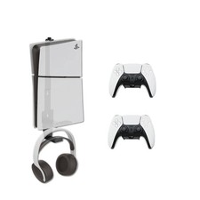 Wall Mount for PS5 PS5 Slim PS5 Pro With 2 Controller Mounts Vertical Display