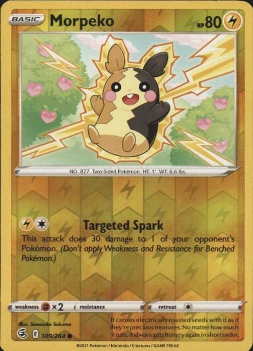 Morpeko 109/264 Common Fusion Strike Pokemon Reverse Holo Near Mint