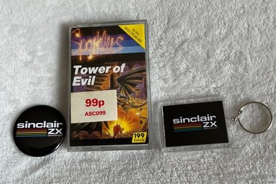Spectrum 48 / 128 Tower of Evil - funktioniert, GRATIS Abzeichen + Schlüsselanhänger