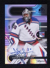 2022 Upper Deck SP Game Used Legends Purple 4/5 Henrik Lundqvist Auto HOF 14hk