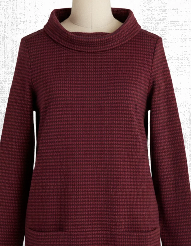 Women’s Seasalt Jersey Tunic Path Cotton Long Sleeve Deep Bramble Purple Pockets - Image 3 of 4