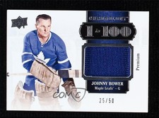 2018-19 Upper Deck Chronology 1 in 100 Relics 25/50 Johnny Bower #100-JO HOF 0c3