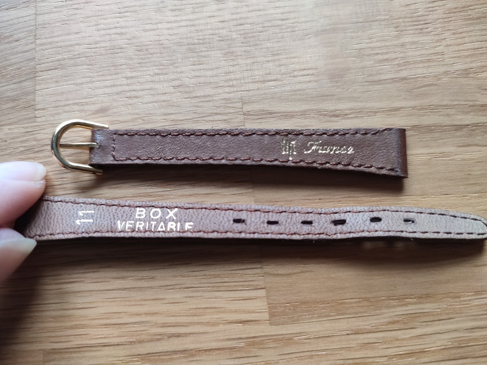 Bracelet montre LIP cuir véritable 11mm vintage accessoire horlogerie