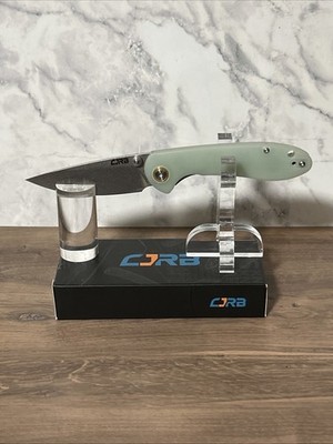 CJRB Small Feldspar Linerlock D2 Steel Jade G10 Handle Folding Knife J1912S-NTG