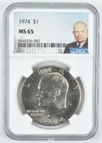 1974 MS65 Eisenhower $1 IKE NGC Special Lbl *8923