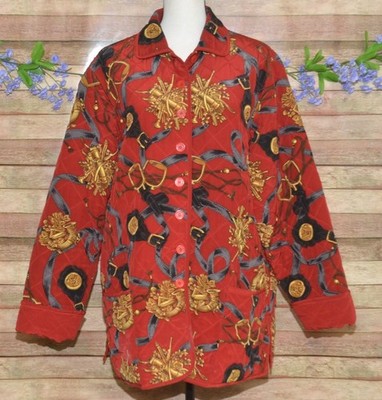 VTG Nicole Summers Silk Quilted Jacket Equestrian Chic Heritage Ladies L Preppy
