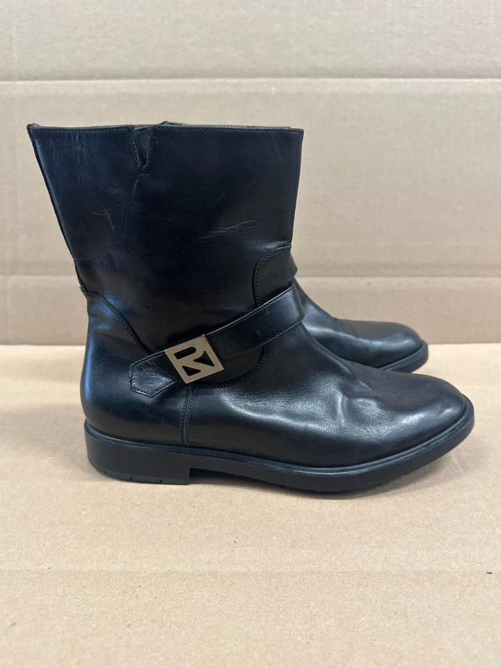 Botines Fratelli Rossetti Patentados Hebilla Cuero Negros Para Hombre Talla 42 EU Foto 3 de 4