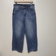 Judy Blue Mid Rise Tummy Control Wide Leg Crop Denim Jeans Womens Sz 9/29 NWT