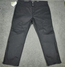 Men's Relaxed Pants 44x34 Black Goodfellow THIGH POCKETS ONLY Jeans Leg Zippers