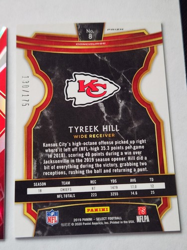 2019 Panini Select BLUE X-FRACTOR #8 / Tyreek Hill / 130/175 3 CARD LOT - Bild 6 von 6