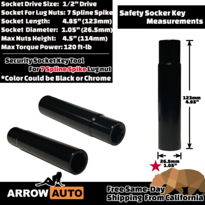 For Ford F-150 Spke Splne Wheel Lug Nut Cover Socket Key Set M14x1.5