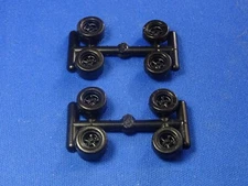 (2) Sets of ROAD RACE REPLICAS BLACK 5 SPOKE WHEELS/TIRES  AURORA  T-JET DASH JL