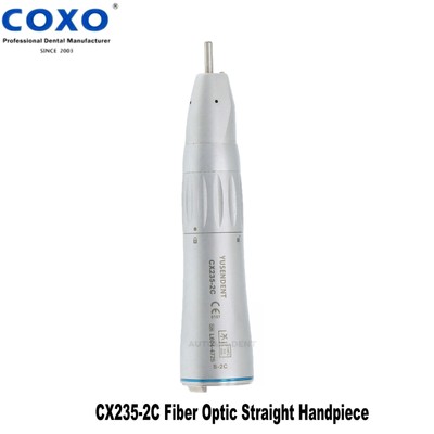 COXO Dental LED Straight Handpiece 1:1 Fiber Optic Nose Cone Low Speed CX235-2C