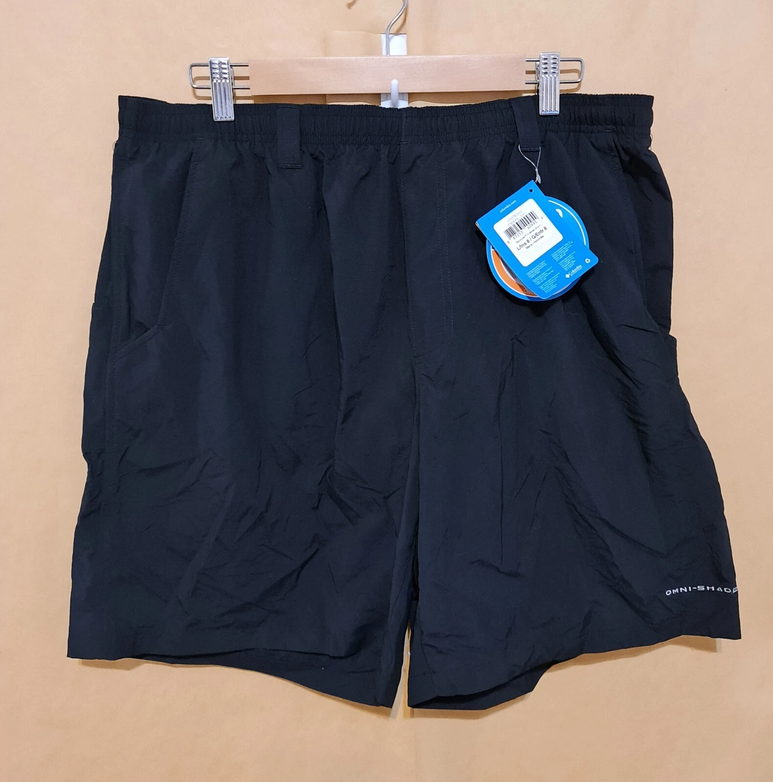 COLUMBIA PFG NEW Mens Size L 10" Backcast III Lined Water Shorts Black Free Post