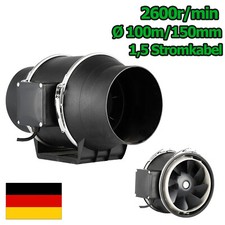 Ventilatore tubolare ventilatore scarico aria ventilatore silenzioso Ø150 mm Ø100 mm Ø125 mm DE