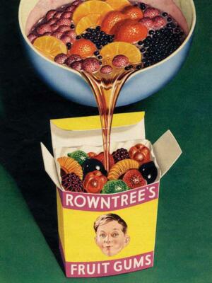 Rowntree's Fruit Gummis Metall Wandschild (2 Größen - klein/groß)
