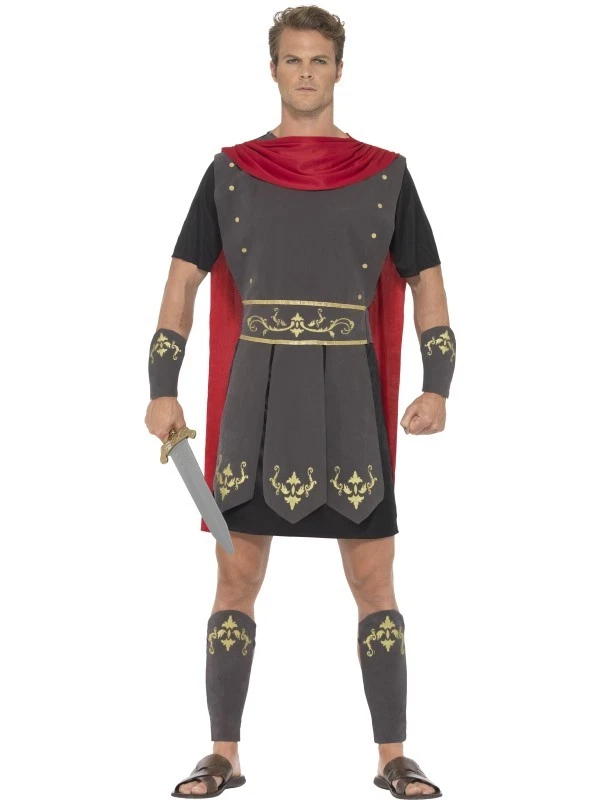Mens Roman Soldier Gladiator Fancy Dress Costume Men s Roman