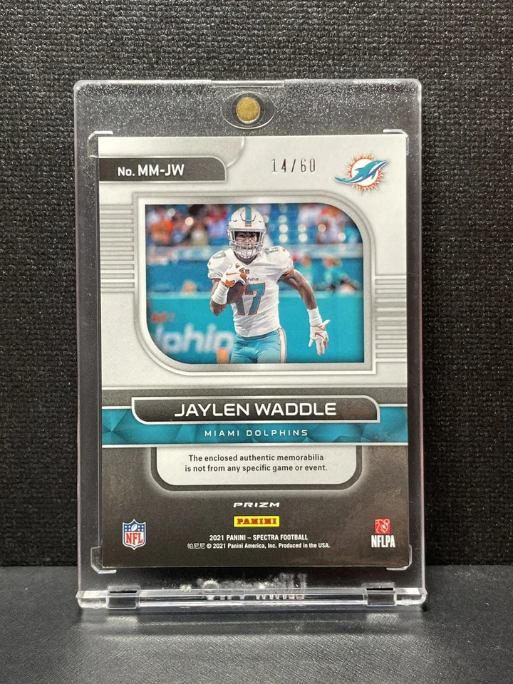 Jaylen Waddle 2021 Spectra Monumental Memorabilia Neon Blue /60 RC PATCH 🔥 - Image 2 of 3