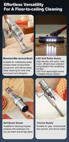 Cordless Handheld Vacuum Cleaner 27000PA Auto Speed Control for Carpet Clean New - Picture 20 of 22