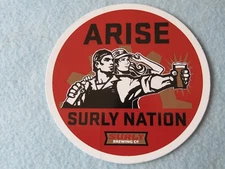 Way Cool Beer STICKER ~ Arise SURLY Brewing Co Nation ~*~ Twin Cities, MINNESOTA