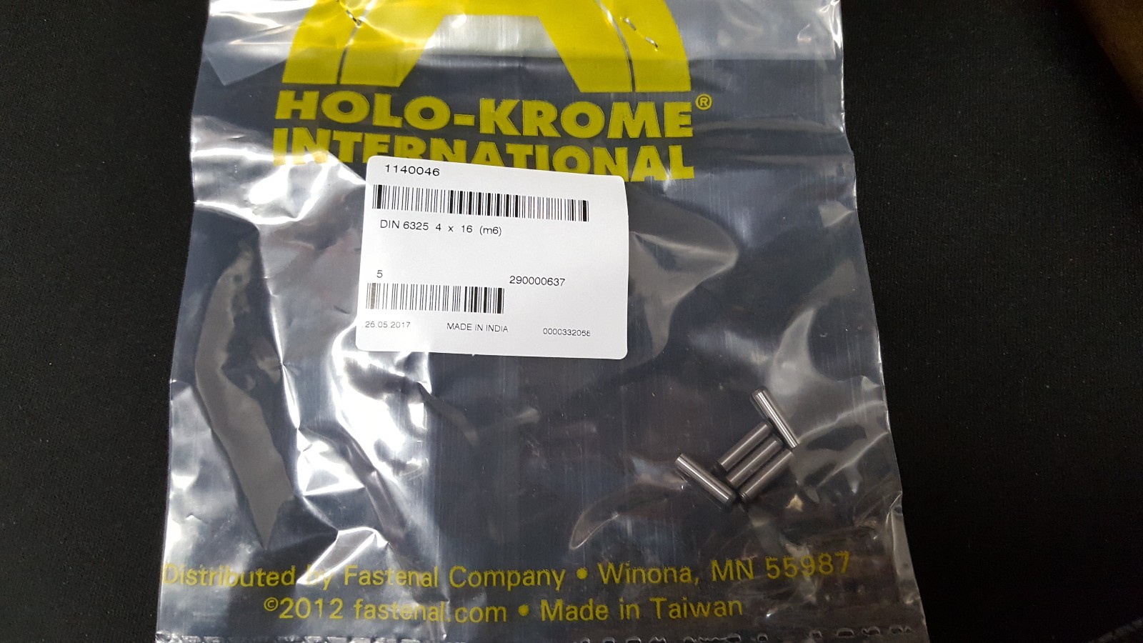 50 Dowel Pin M4 x 16 Metric, Plain Finish, Fastenal 1140046 Free