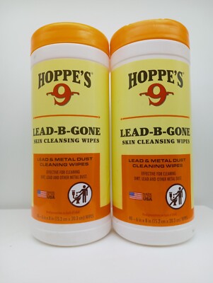 2-Pack Hoppe's LBG40 Lead-B-Gone Skin Cleansing Wipes Package of 40