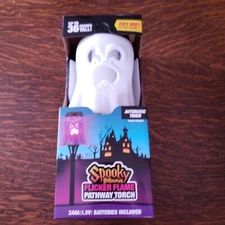 Spooky HALLOWEEN Flickering Flame Pathway LED Torch Adjustable Ghost