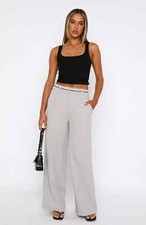 White Fox It's A Given Mid Rise Pants Trousers in Grey (Size XXS) - RRP �50