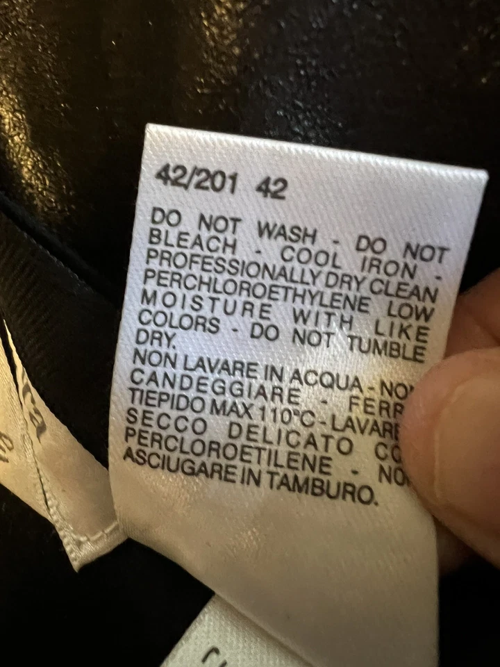 Max Mara Womens Black Genuine Leather Skirt Luxury Designer Made In Italy Size 8 - Image 4 of 4