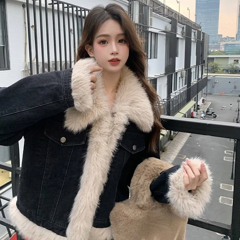 Womens Fox Fur Collar Denim Goose Down Jacket Winter Outerwear For Women  Overcoat And Down Parka From Tomwei, $196.99 | DHgate.Com