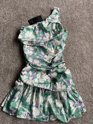 slim fit dress slacks Green Floral Printed Short Puff Sleeve Gathered Side Midi Dress – AX Paris main image 0