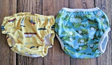 Honest & Wegreeco Reusable Baby Swim Bottoms 12 Months Medium Yellow Boat Turtle