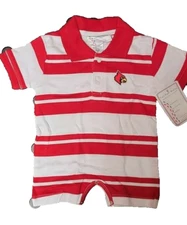 Louisville Cardinals Newborn Infant Rugby Bodysuit Romper SS 6 Months New