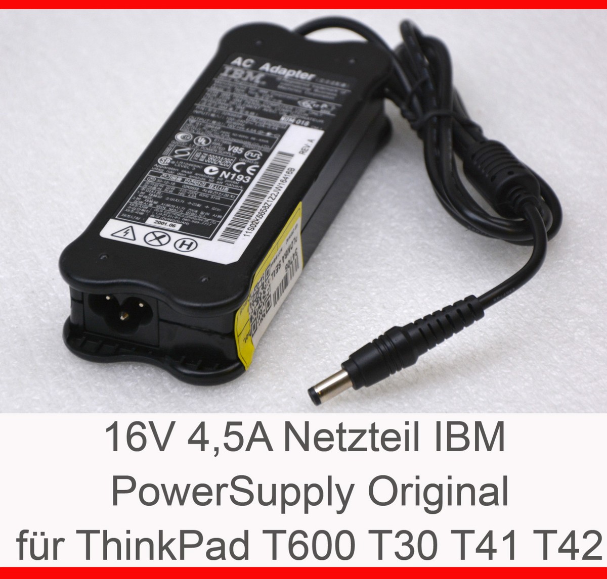 IBM Supply 16 Volt 4,5 Ampere THINKPAD 600 600e 600x T21 T22 T30